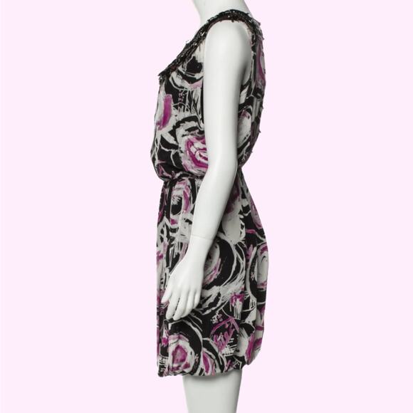 ROBERT RODRIGUEZ Floral Print Mini Silk Dress - Picture 7 of 8